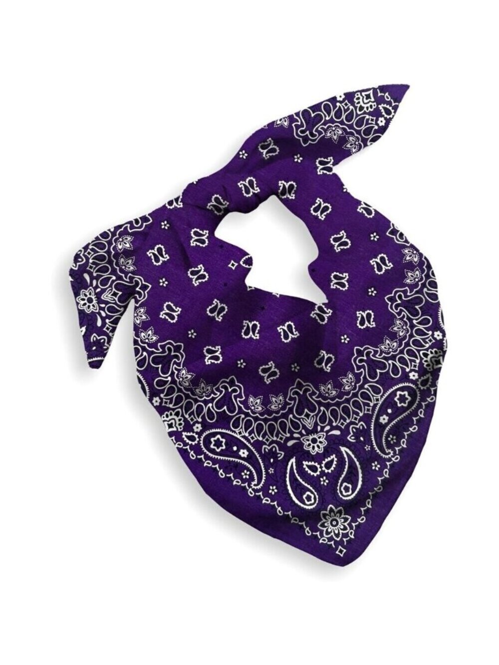 Women's Purple Cotton Bandana Large Cowgirl Imported Handkerchief Headband Scarf
